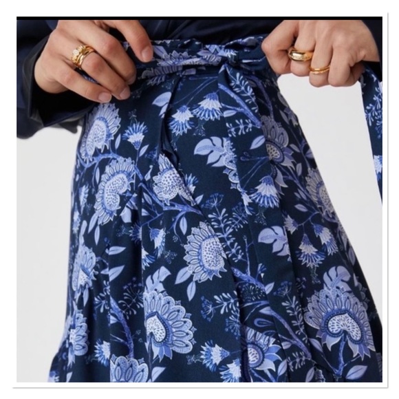 Anthropologie Blue Floral Maxi Skirt - Picture 4 of 5